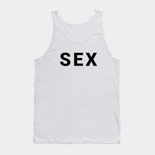 simple black title sex word Tank Top